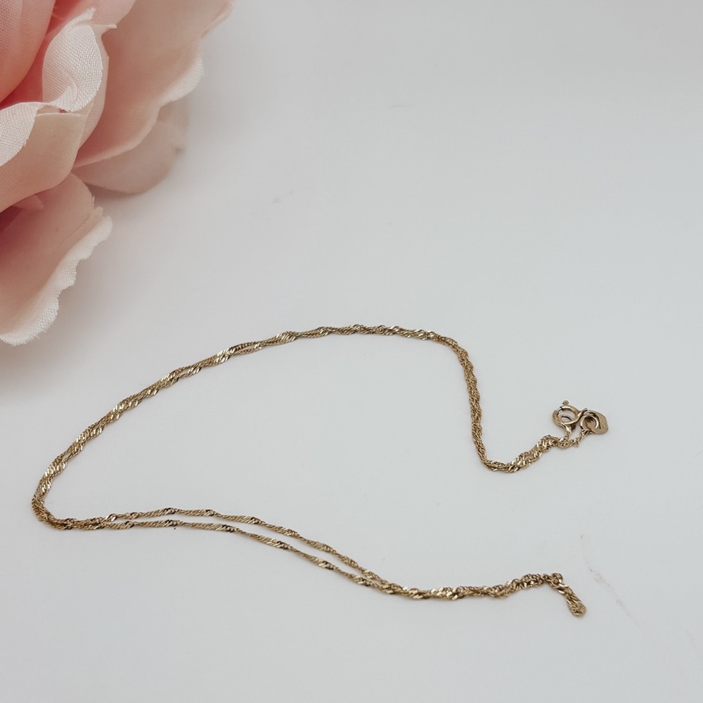 10K Solid Gold Rope Chain Necklace 18” Made in Italy Dainty  Fine Gold